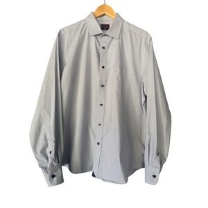 UNTUCKit Blue Geometric Print Button Down Shirt, Size L